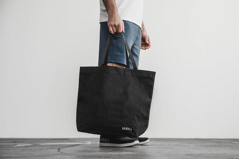 Black Nobull Waxed Canvas Open Top Tote Women's Bags | CA F2272D